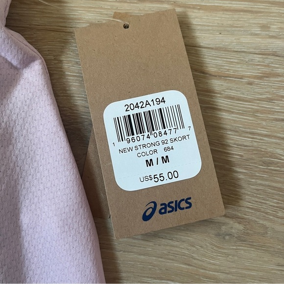 New $55 ASICS Women's New Strong 92 Skort 8”Sz M Brilliant Light Pink/black *R27 - Picture 5 of 6